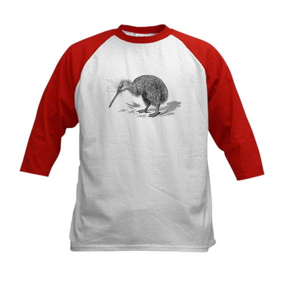 CafePress - Vintage Kiwi Bird New Zealand Bird Baseball Jersey - Kids Cotton Baseball Jersey, 3/4 Sleeve Shirt