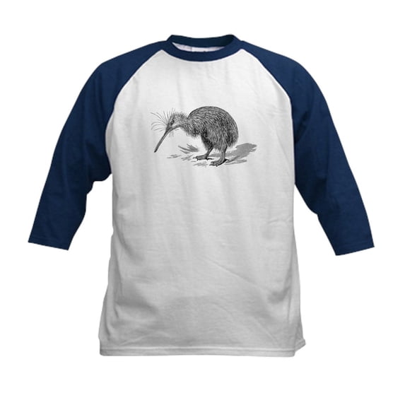 CafePress - Vintage Kiwi Bird New Zealand Bird Baseball Jersey - Kids Cotton Baseball Jersey, 3/4 Sleeve Shirt
