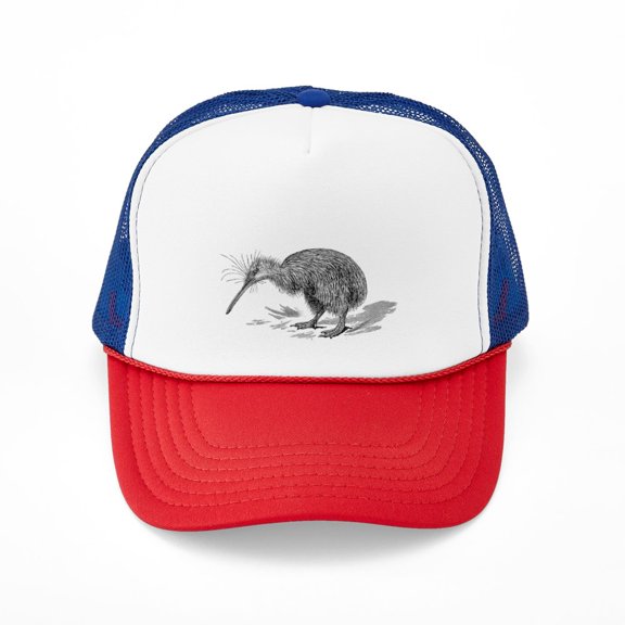CafePress - Vintage Kiwi Bird New Zealand Birds Bl - Adjustable Unisex Printed Trucker Hat with Mesh Back