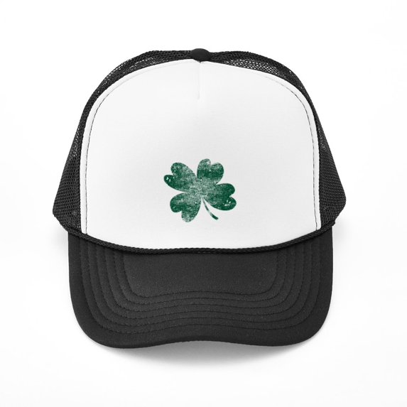 CafePress - Vintage Lucky Shamrock - Adjustable Unisex Printed Trucker Hat with Mesh Back