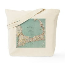CafePress - Vintage Map Of Cape Cod (1917) Tote Bag - Natural Canvas Tote Bag, Cloth Shopping Bag