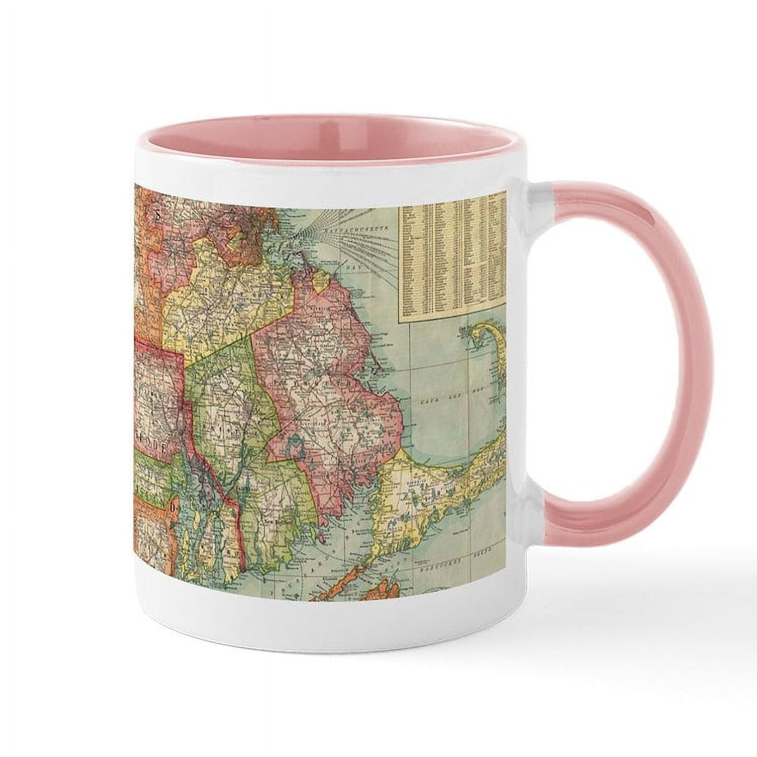 CafePress - Vintage Map Of New England States (1900) Mugs - 11 oz Ceramic  Mug - Novelty Coffee Tea Cup - Walmart.com