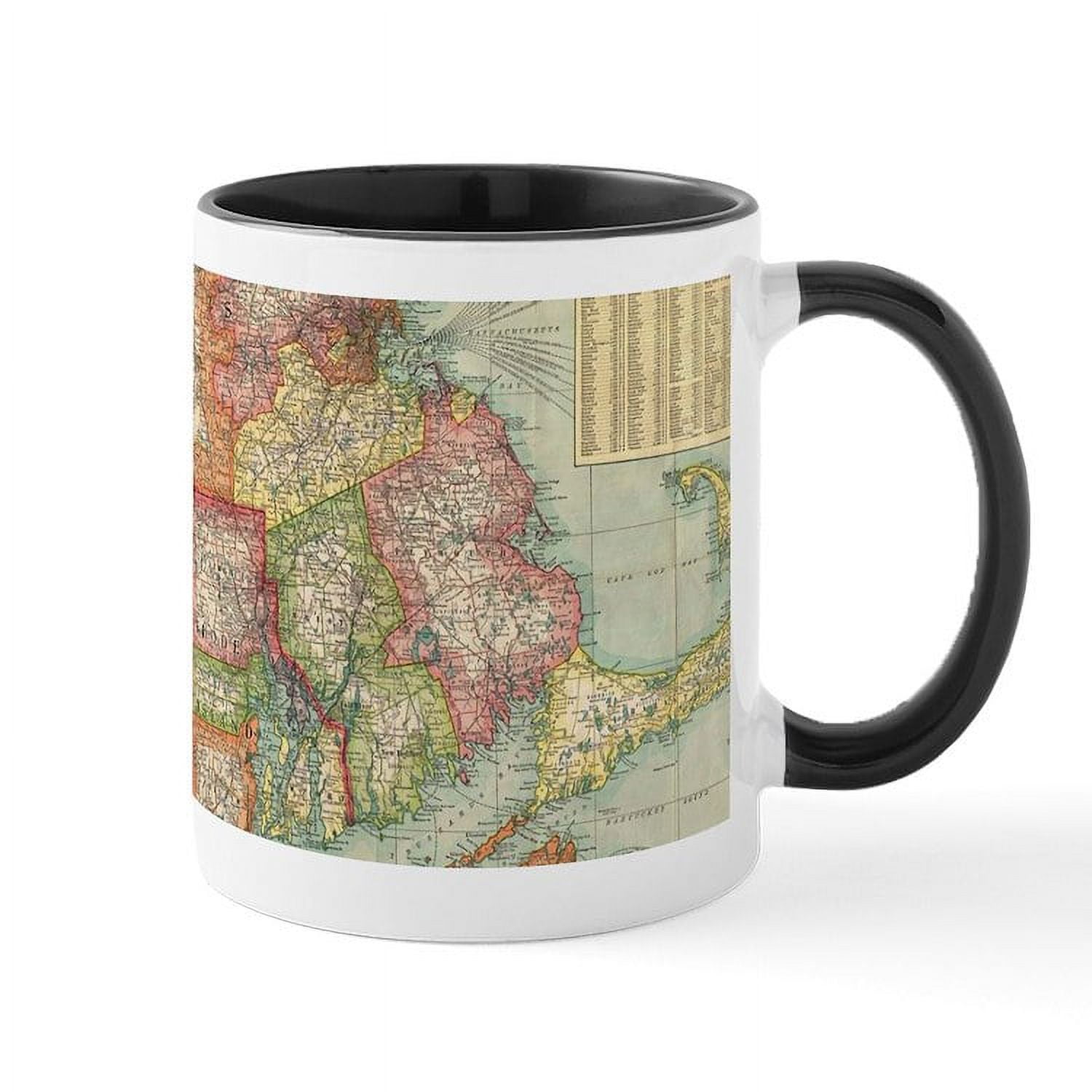 CafePress - Vintage Map Of New England States (1900) Mugs - 11 oz Ceramic  Mug - Novelty Coffee Tea Cup - Walmart.com