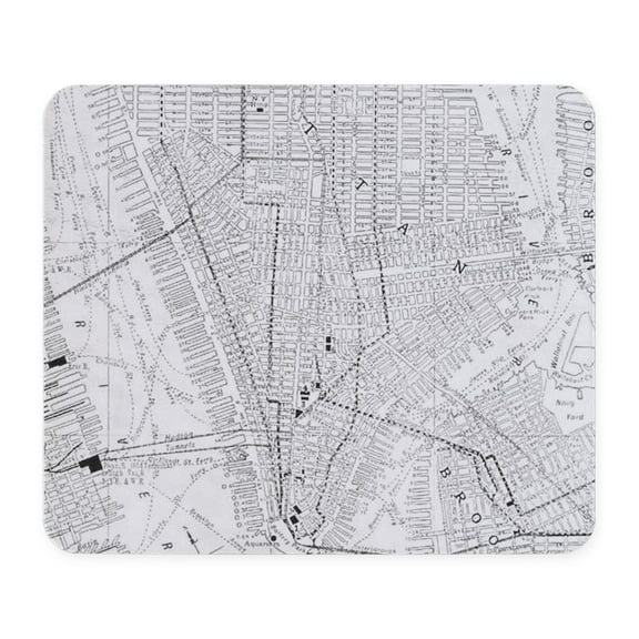 CafePress - Vintage Map Of New York City (1911) Mousepad - Non-slip Rubber Mousepad, Gaming Mouse Pad