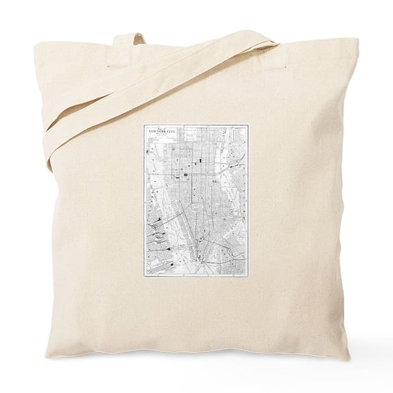 CafePress - Vintage Map Of New York City (1911) Tote Bag - Unisex Canvas Tote Bag, Beige, 1-Piece
