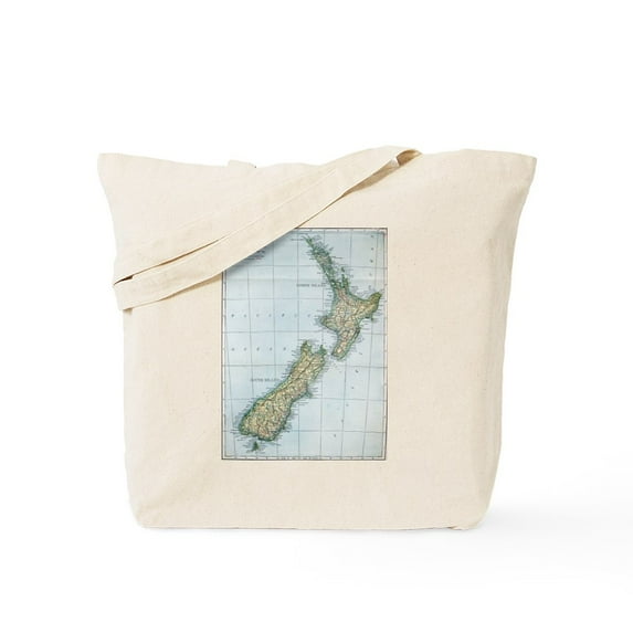CafePress - Vintage Map Of New Zealand (1921) Tote Bag - Unisex Canvas Tote Bag, Beige, 1-Piece
