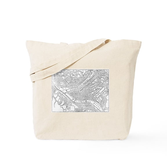 CafePress - Vintage Map Of Pittsburgh (1885) Tote Bag - Unisex Canvas Tote Bag, Beige, 1-Piece