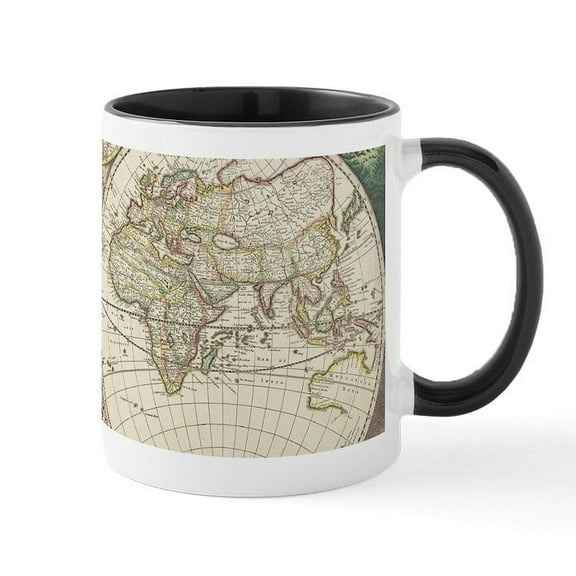 CafePress - Vintage Map Of The World (1680) Mugs - 11 oz Ceramic Mug - Novelty Coffee Tea Cup