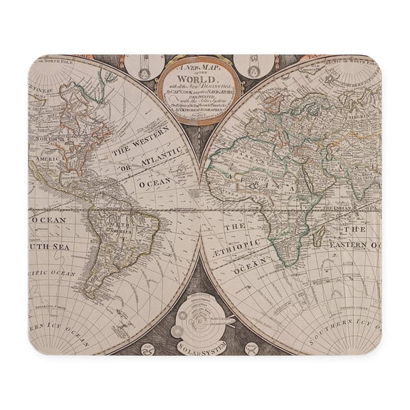 CafePress - Vintage Map Of The World (1799) 5 Mousepad - Non-slip Rubber Mousepad, Gaming Mouse Pad