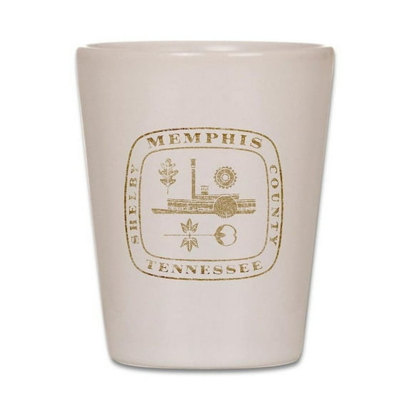 CafePress - Vintage Memphis - White Shot Glass, Unique and Funny Shot Glass