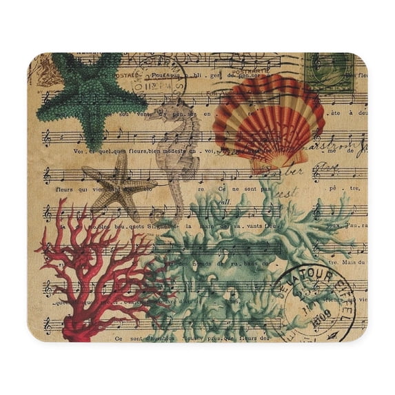 CafePress - Vintage Ocean Beach Seashells Fashion Mousepad - Non-slip Rubber Mousepad, Gaming Mouse Pad