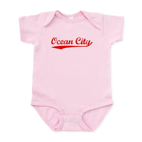 CafePress - Vintage Ocean City (Red) Infant Bodysuit - Baby Light Bodysuit, Size Newborn - 24 Months