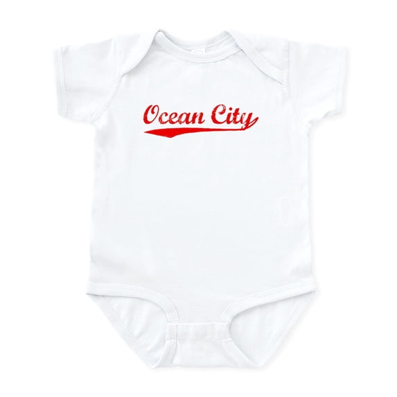 CafePress - Vintage Ocean City (Red) Infant Bodysuit - Baby Light Bodysuit, Size Newborn - 24 Months