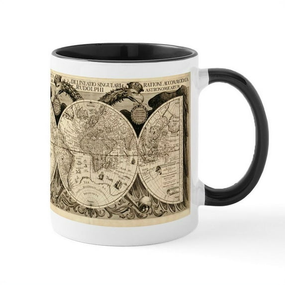 CafePress - Vintage Old World Map 1630 Mug - 11 oz Ceramic Mug - Novelty Coffee Tea Cup