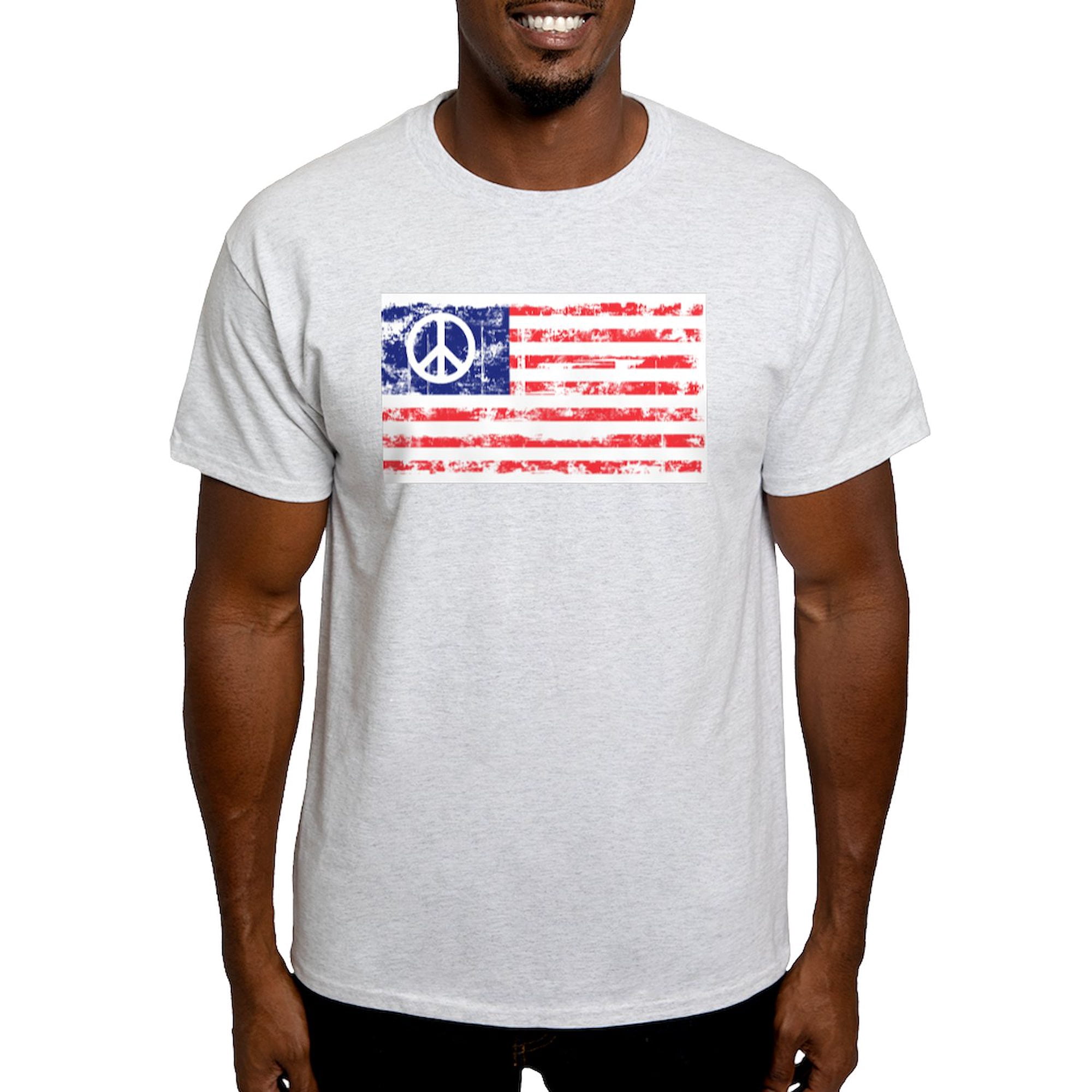 CafePress - Vintage Peace In America Ash Grey T Shirt - Men's