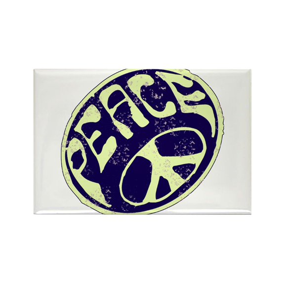 CafePress - Vintage Peace Symbol #V9 - Rectangle Magnet, 2"x3" Refrigerator Magnet