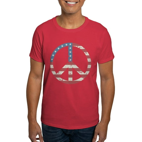 CafePress - Vintage Peace USA Dark T Shirt - Men's Classic Graphic Cotton T-Shirt