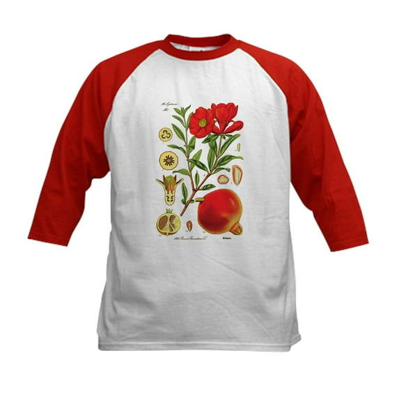 CafePress - Vintage Pomegranate Kids Baseball Jersey - Kids Cotton Baseball Jersey, 3/4 Sleeve Shirt