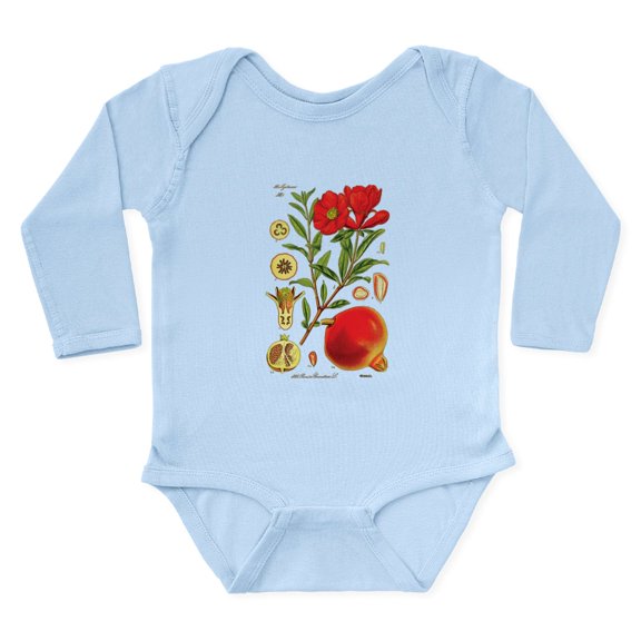 CafePress - Vintage Pomegranate Long Sleeve Infant Bodysuit - Long Sleeve Cotton Baby Bodysuit