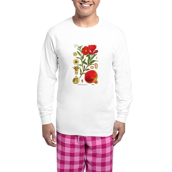 CafePress - Vintage Pomegranate - Men's Long Sleeve Light Pajama Set