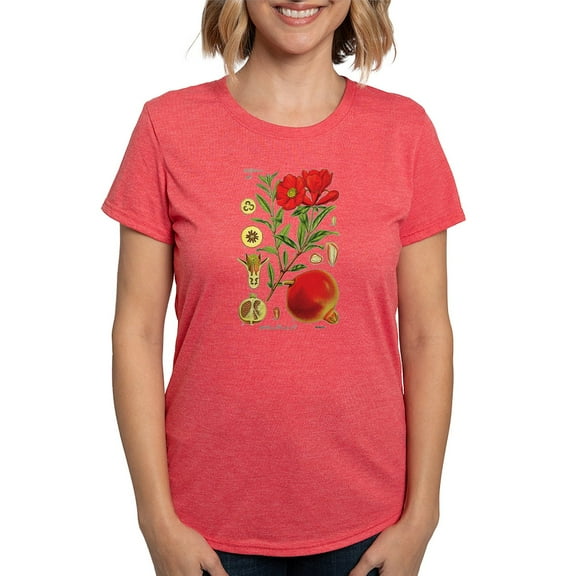 CafePress - Vintage Pomegranate Womens Tri Blend T Shirt - Womens Tri-blend T-Shirt