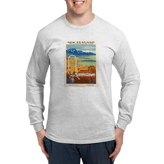 CafePress - Vintage Poster New Zealand Long Sleeve T Shirt - Unisex Cotton Long Sleeve T-Shirt