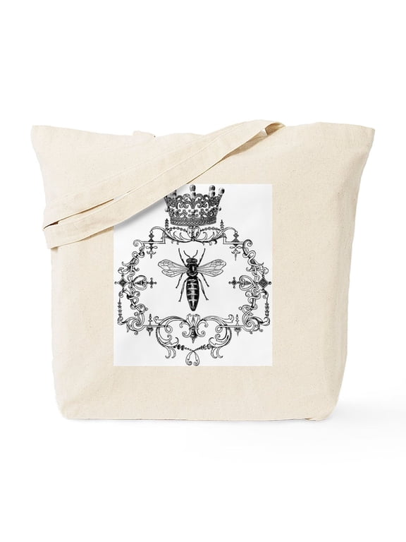 - Vintage Queen Bee Tote Bag - Unisex Canvas Tote Bag, Beige, 1-Piece