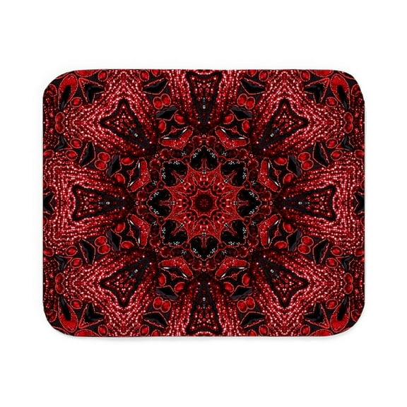 CafePress - Vintage Red Floral Bohemian Sherpa Fleece Throw B - Sherpa Fleece Throw Blanket 60" x 50"