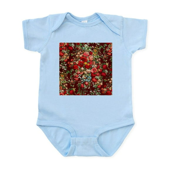 CafePress - Vintage Red Floral Pattern Body Suit - Baby Light Bodysuit, Size Newborn - 24 Months