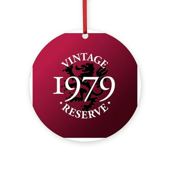 CafePress - Vintage Reserve 1979 -  Round Wood Ornament 4"