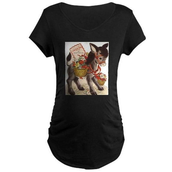 CafePress - Vintage Retro Sweet Little Donke Maternity T Shirt - Maternity Dark T-Shirt