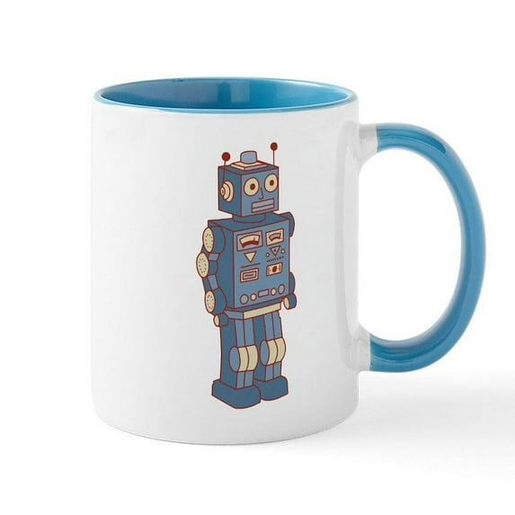 CafePress - Vintage Robot Mugs - 11 oz Ceramic Mug - Novelty Coffee Tea Cup