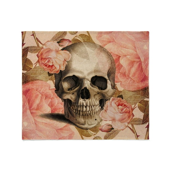 CafePress - Vintage Rosa Skull Collage Throw Blanket - Soft Fleece Throw Blanket, 50"x60" for All Ages