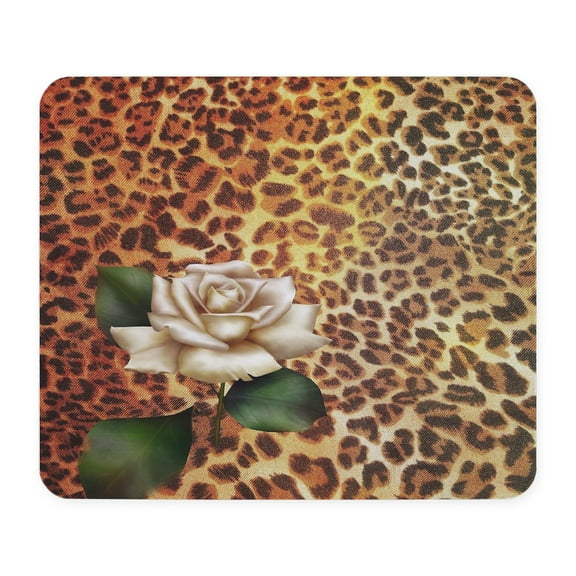 CafePress - Vintage Rose Cheetah Print Mousepad - Non-slip Rubber Mousepad, Gaming Mouse Pad
