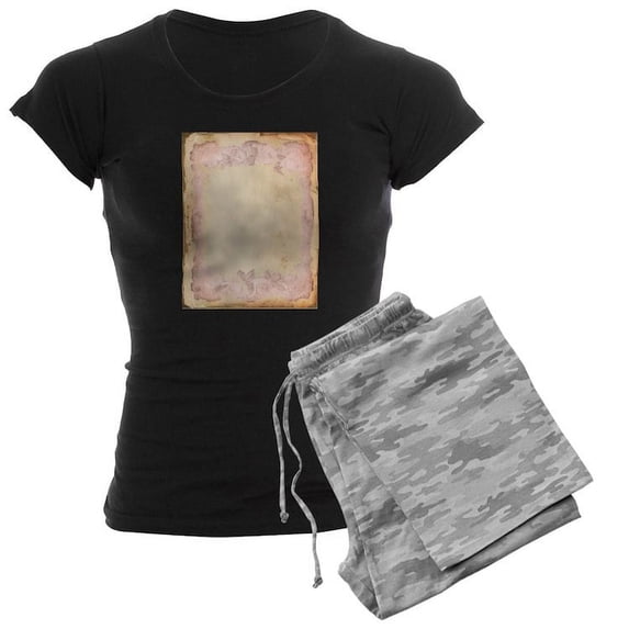 CafePress - Vintage Rose Frame Pajamas - Women's Dark Pajamas