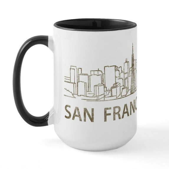 CafePress - Vintage San Francisco Large Mug - 15 oz Ceramic Large White Novelty Mug