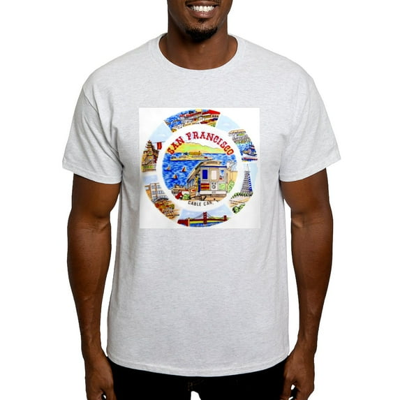 CafePress - Vintage San Francisco Souvenir Graphics Light T Sh - Men's Classic Graphic T-Shirt
