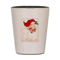 CafePress - Vintage Santa 4 - White/Black Shot Glass, Unique and Funny Shot Glass