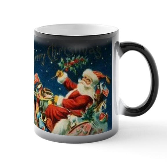 CafePress - Vintage Santa Claus Sleigh Christmas Hol - 11 oz Color Changing Magic Mug