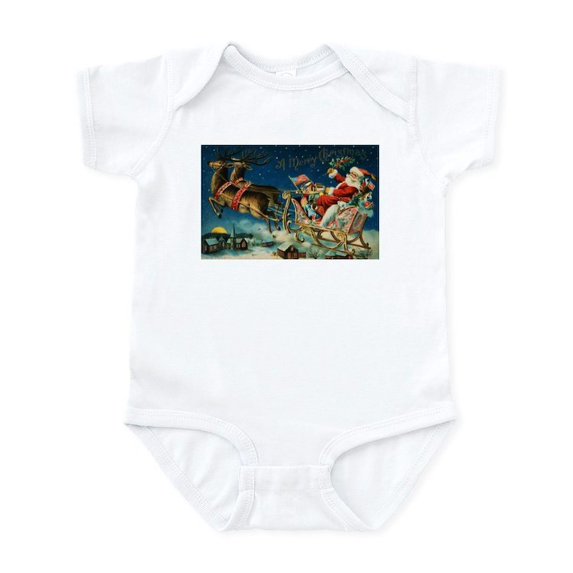 CafePress - Vintage Santa Sleigh Body Suit - Baby Light Bodysuit, Size Newborn - 24 Months