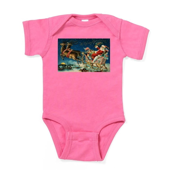 CafePress - Vintage Santa Sleigh - Cute Infant Bodysuit Baby Romper - Size Newborn - 24 Months