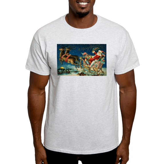 CafePress - Vintage Santa Sleigh T Shirt - Men's Classic Graphic T-Shirt