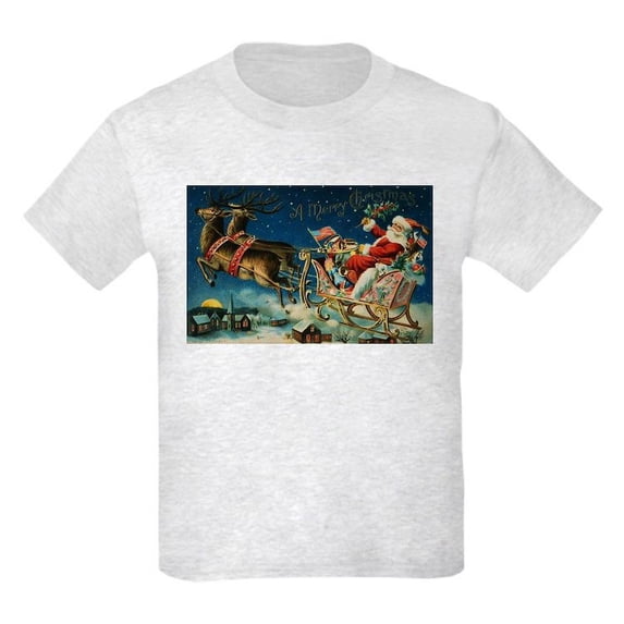 CafePress - Vintage Santa Sleigh T Shirt - Light T-Shirt Kids XS-XL
