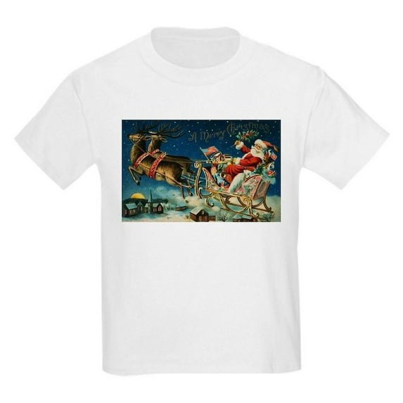 CafePress - Vintage Santa Sleigh T Shirt - Light T-Shirt Kids XS-XL