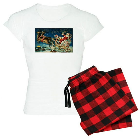 CafePress - Vintage Santa Sleigh - Women's Light Pajamas