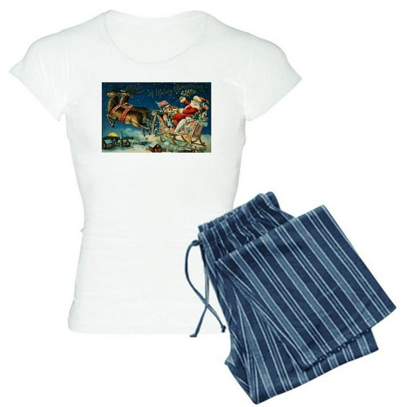 CafePress - Vintage Santa Sleigh - Women's Light Pajamas
