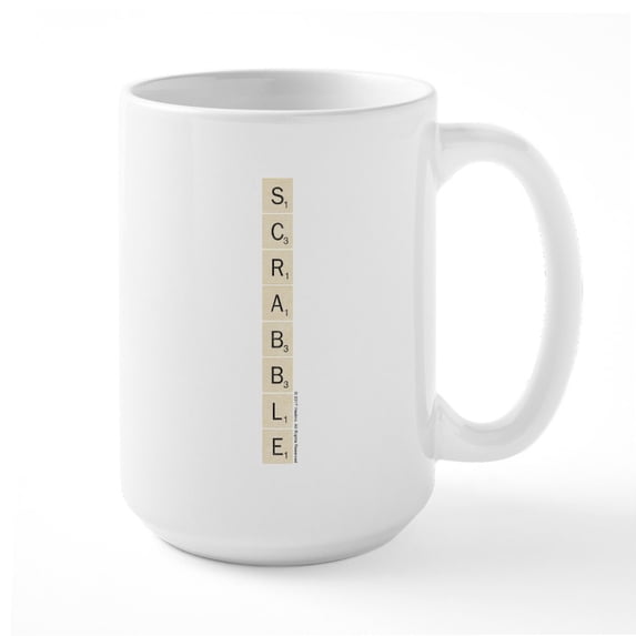 CafePress - Vintage Scrabble Tiles - 15 oz Ceramic Large White Novelty Mug
