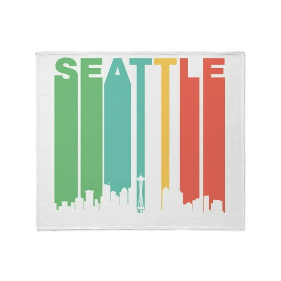 CafePress - Vintage Seattle Cityscape Throw Blanket - Soft Fleece Throw Blanket, 50"x60" for All Ages