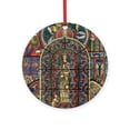 thumbnail image 1 of CafePress - Vintage Stained Glass Window -  Round Wood Ornament 4", 1 of 2