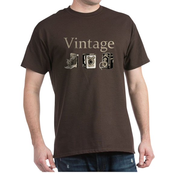 CafePress - Vintage Tan And Black Dark T Shirt - Men's Classic Graphic Cotton T-Shirt